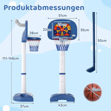 Verstelbare 4-in-1 basketbalset voor kinderen met accessoires
