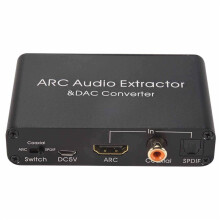 192KHz ARC Audio Adapter Audio Extractor Digital to Analog Audio Converter DAC SPDIF Coaxial RCA 3.5mm Jack Output