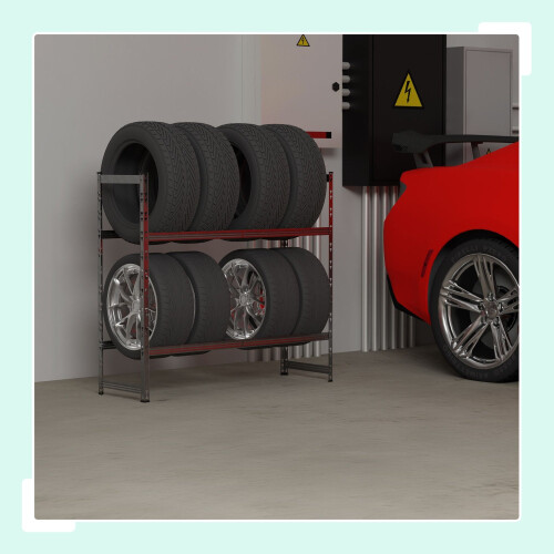Reifenregal für 8 Räder