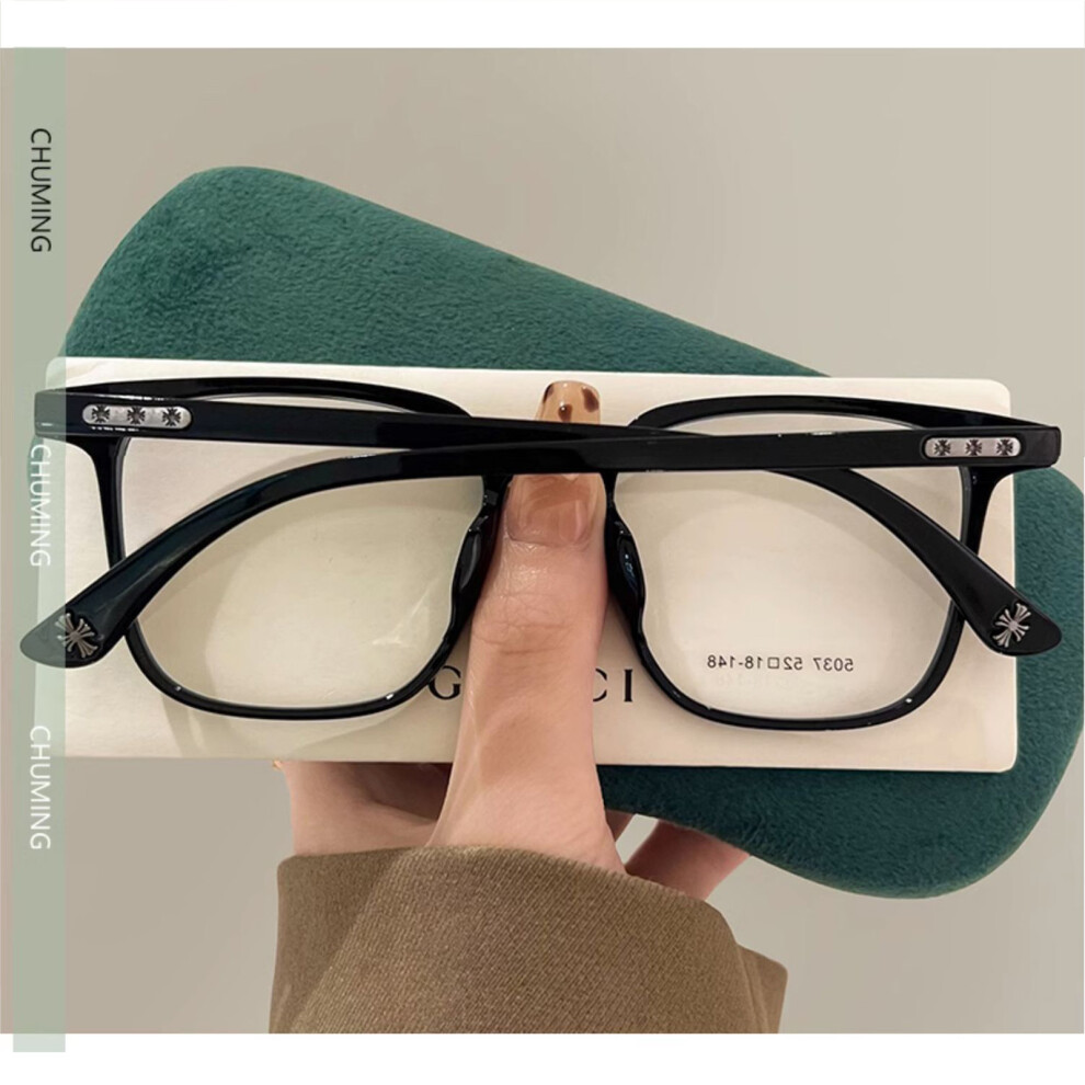 Dachuang Beauty (Bright Black, 0 Degrees) Blue Light Blocking Glasses For Gaming & Study