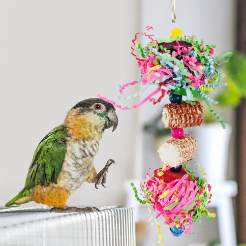 (2PCS) Colorful Chewable Hanging Toy for Birds