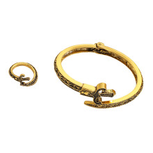 Trendy verstelbare armband met slangenpatroon en-Goudkleur