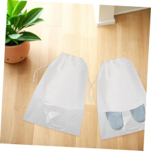 15 bolsas de tela no tejida con cordón para zapatos, organizador de almacenamiento portátil para viajes, con ventana.
