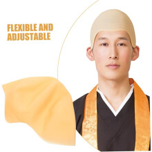 gorros de látex amarillos para pelucas de calvos para hombres y mujeres, disfraz realista de cabeza calva para juegos de rol.