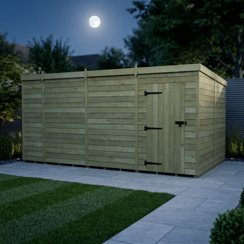 13 x 8 Pent Shed Tanalised (Single Door, No Windows) 2