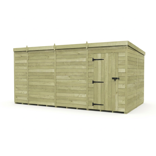 13 x 8 Pent Shed Tanalised (Single Door, No Windows) 1