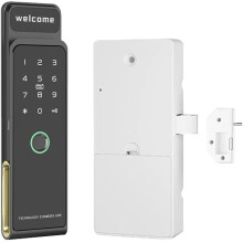 Für Tuya Fingerprint Cabinet Lock Digitales Elektrisches Schubladenschloss mit Karten-/App-/Passwortentriegelung für Fitnessstudio/Zuhause