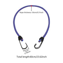 (Blue, 1pc) Stretch Bungee Cords with Hooks for Camping & Packing