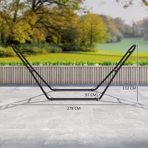 Outsunny Soporte para Hamaca Negro 278 x 97 x 112 cm 2