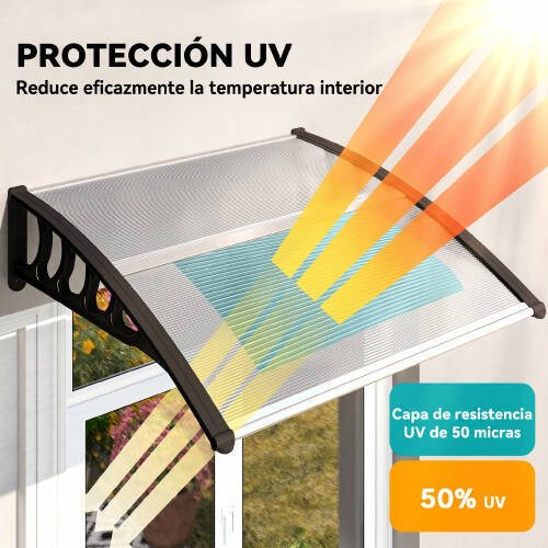 Outsunny Marquesina Exterior Transparente 103 x 96.5 x 27 cm 1