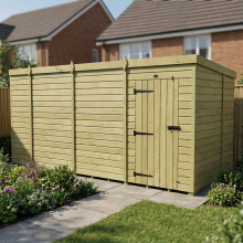 14 x 7 Pent Shed Tanalised (Single Door, No Windows)