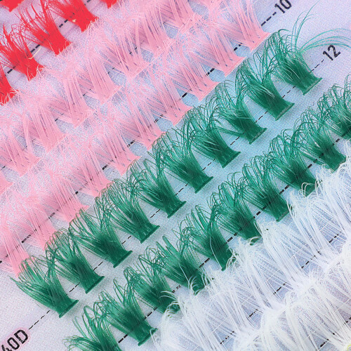 (Single Eyelash) Colored D Curl Lash Clusters 8-14MM for Cosplay 1