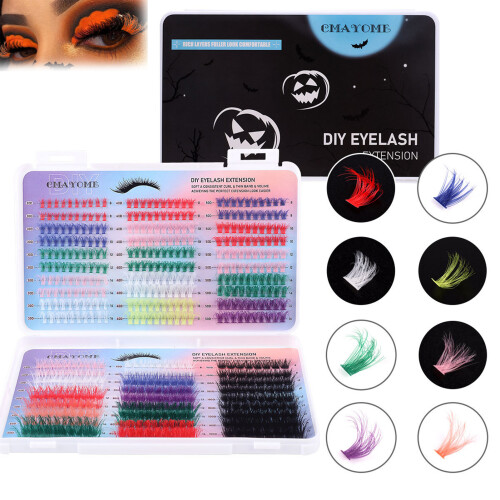 (Single Eyelash) Colored D Curl Lash Clusters 8-14MM for Cosplay 2