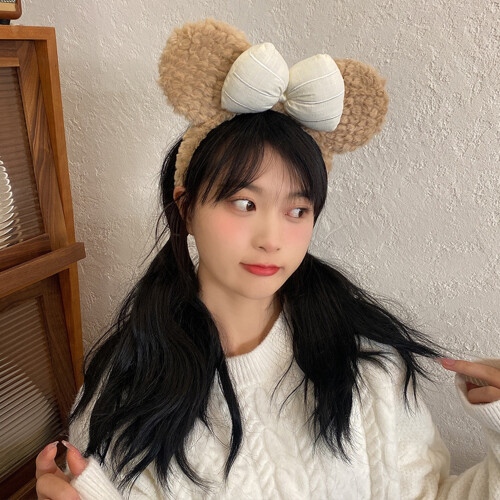 (Khaki) Plush Bear Ears Headband for Cosplay 2