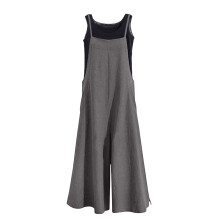 Ademende katoenen jumpsuits voor dames, losse pasvorm,-Grijze S