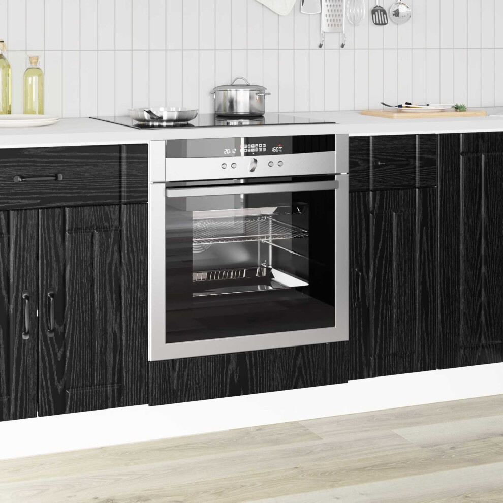 Vidaxl Oven Cabinet Lucca Black Oak 60 X 46 X 81.5 Cm Engineered Wood 8721364561281