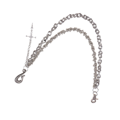 Punk dubbellaagse tailleketting legering textuur