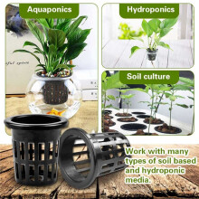 500 Pack 1.96 Inch Net Cups Slotted Mesh Wide Lip Filter Plant Net Pot Bucket Basket for Hydroponics Aquaponics Orchids