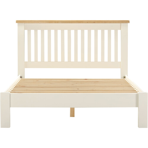 Seconique Windsor 4'6" Low End Bed - Ivory/Oak 2