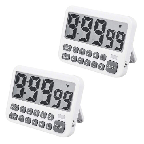 2X Digital Kitchen Timer, Large Display Cooking Timer Cycle Count /Down Timer with Digits Directly Input, Loud Alarm