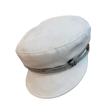 Lightweight Cotton Polyester Flat Top Hat Women-Blue white