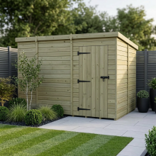 10 x 10 Pent Shed Tanalised (Single Door, No Windows)