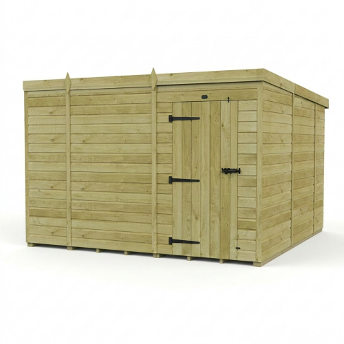 10 x 10 Pent Shed Tanalised (Single Door, No Windows) 1