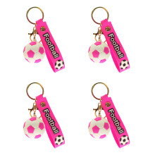Porte-clés de fan de Football 4 pièces/ensemble,-Rose