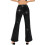 Damen Low Rise Glitzer Schlaghose Elastische Taille-Schwarz S 1
