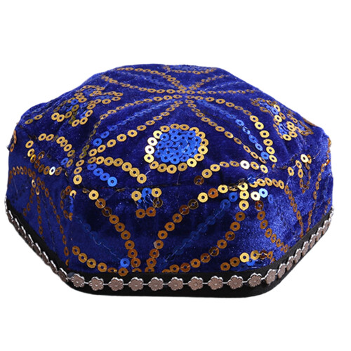 Modieuze polyester baretpet met kralen, volkskunstontwerp,-C