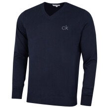 (L, Navy) Calvin Klein Mens 2026 Durable Comfort V-Neck Tour Golf Sweater