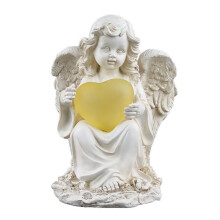 Statue D'Ange Solaire pour Jardin -  Statue D'Ange Gardien en Prière, Lumineuse pour la Décoration Extérieure de Votre Jardin, Sculpture en