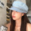 Lightweight Cotton Polyester Flat Top Hat Women-Blue white 11