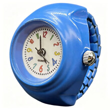 Unisex Stainless Steel Watch Ring Elastic Adjustable-Blue