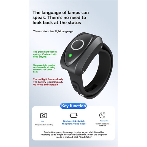 Wireless  Remote Control Ring Shoot Controller Action Cam Shutter for  Action 6/5Pro Osmo360 Camera 1
