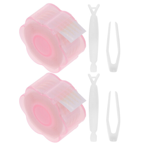 2Sets Dubbele Ooglid Patches Roze Met Stevige, Onzichtbare Textuur