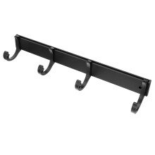 Muurhakenrek Aluminium Zwart Voor Jas En Handdoek