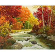 5D Diy Diamond Painting Stitch Diamond Embroidery Landscape Autumn Forest Pattern Hobbies And Crafts Diamond Kits