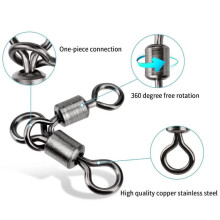 (7) 3-Way Fishing Swivel, Metal Line Connector for Anglers