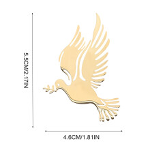 (Gold) Vintage Dove Brooch for Women - Metal Jacket Pin