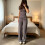 Hauts à manches courtes Pantalons larges-Gris clair L 5