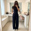 Hauts à manches courtes Pantalons larges-Gris clair L 9