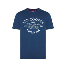 (XL, Vintage Blue) Lee Cooper Mens Cotton Crew Neck T-Shirt