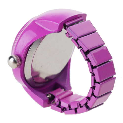Unisex Stainless Steel Watch Ring Elastic Adjustable-Blue 2