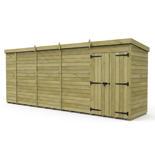 19 x 4 Pent Shed Tanalised (Double Door, No Windows) 1