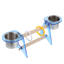 1 Set Vogel Training Rack Speelgoed Met Voerbeker