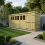 19 x 4 Pent Shed Tanalised (Double Door, With Windows) 1