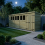 19 x 4 Pent Shed Tanalised (Double Door, With Windows) 3
