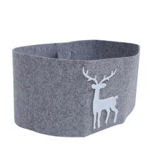 1Kerstboomrok Grijs Zachte Stof Met Cartoon Eland Design