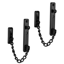 2St Zwarte Rvs Deurketting Anti Diefstal Veiligheidshanger
